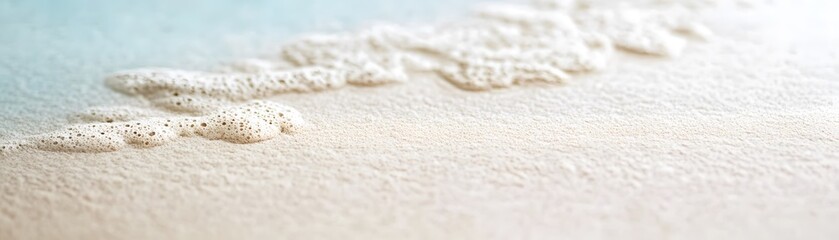 Naklejka premium Gentle ocean waves wash over the fine white sand of a tropical beach.