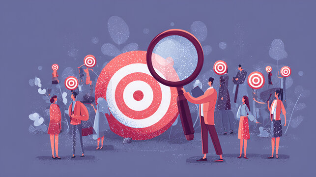 Cluster analysis in marketing and statistical data. Customer segmentation strategy. Marketer analyzing the target market.