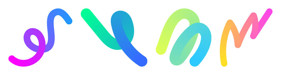 Obraz premium PNG Colorful abstract gradient lines on transparent background