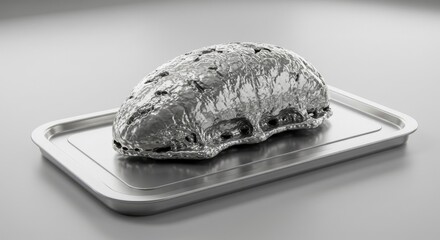 Obraz premium Abstract Metallic Object on Baking Tray