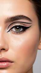 Naklejka premium Precision Cat Eye and Graphic Lines Close Up