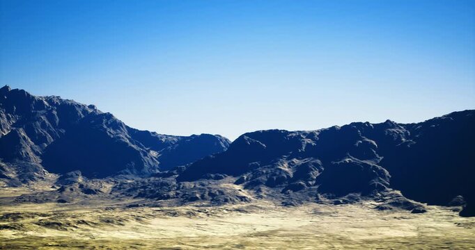 Dramatic ridge casting deep shadows across rugged slopes, bold contrast between bright foreground and dark mountain silhouettes, sharp textures of stone