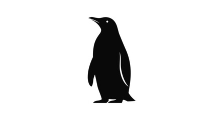Obraz premium Black Penguin Silhouette Standing.
