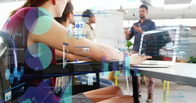 Reacting to host prompt, wheelchair user in burgundy typing on laptop and raising hand in meeting