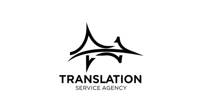 Abstract bridge logo for translation services agency