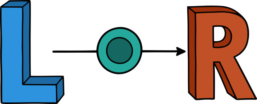 Bold, stylized 'LOR' letters connect with an audio channel graphic. A vibrant, modern design with contrasting colors and a clean, illustrative style. Suitable for tech, audio, and branding concepts.