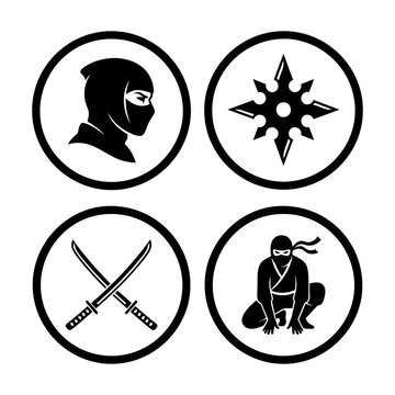 Feudal Japanese Ninja Icon Set