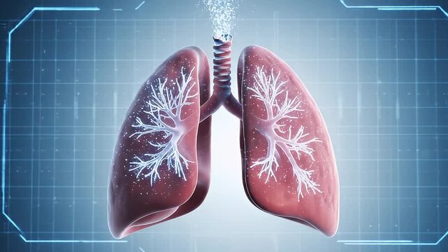 Human Lungs Animation Showing Airflow and Bronchial Structure