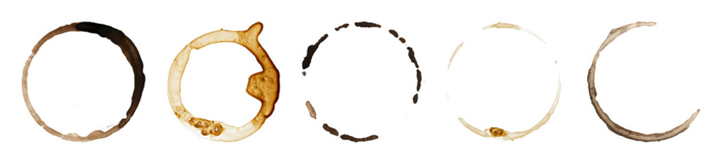 Obraz premium PNG Coffee stains on transparent background