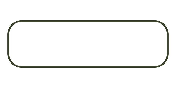 Png rectangle line frame sticker, green curved edges, transparent background