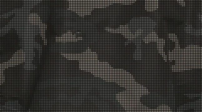 Dark grey and black tactical camouflage pattern with pixelated dot texture for urban stealth background
