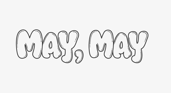 May month word text bubble.
