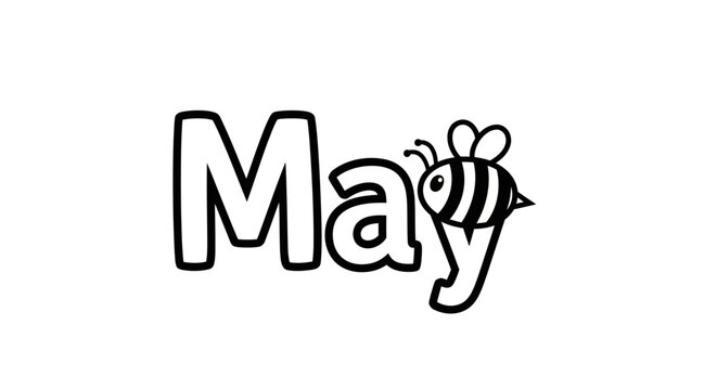 May month word with bee.