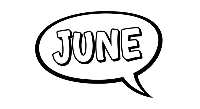 Speech bubble with June text.