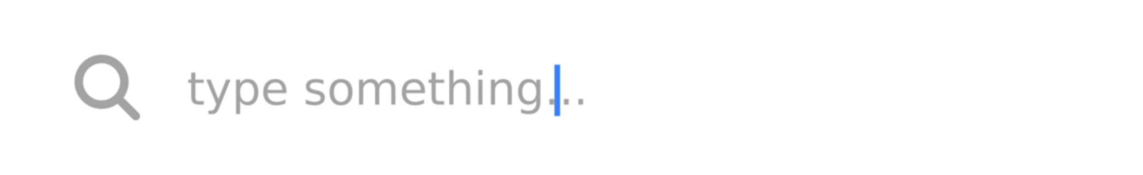 Search bar user interface element with blinking cursor and placeholder text for digital applications