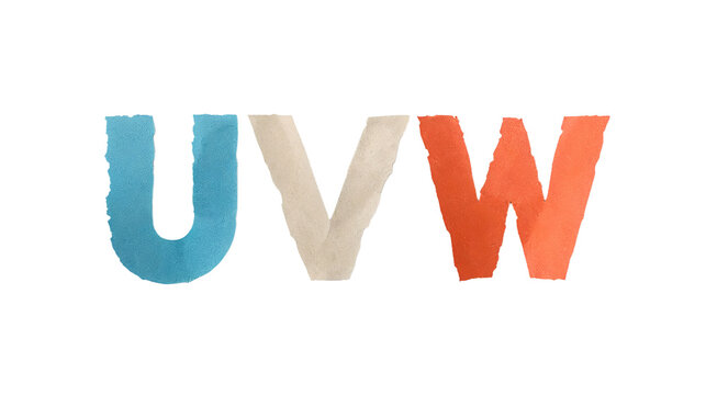 Colorful U V W letters design