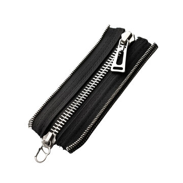 black resleting zipper isolated on white