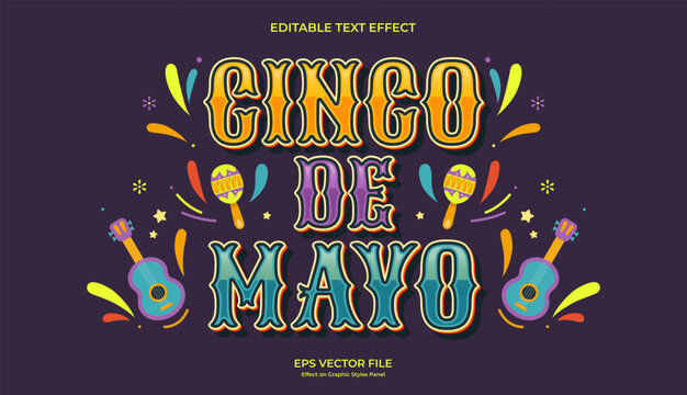 decorative cinco de mayo editable text effect template