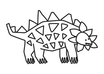 PNG dinosaur doodle, stegosaurus clipart, transparent background © Rawpixel.com