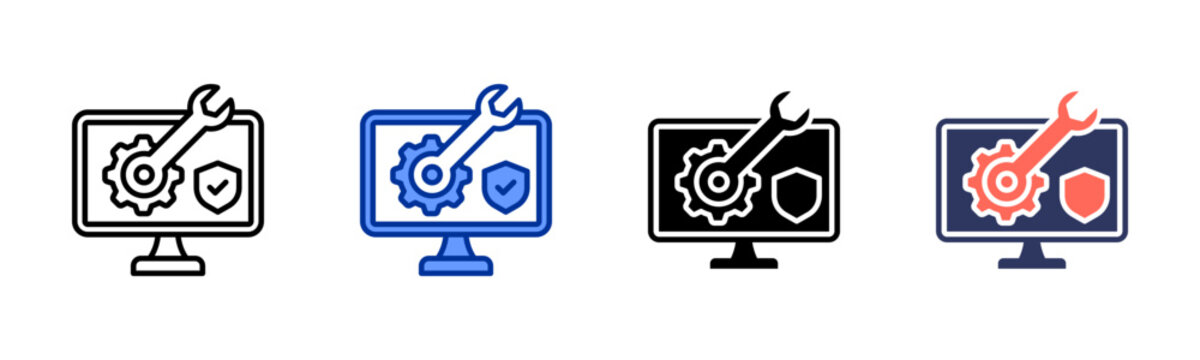 Maintenance System icon set multiple style collection