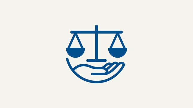 Justice and Fairness Symbol with Hand