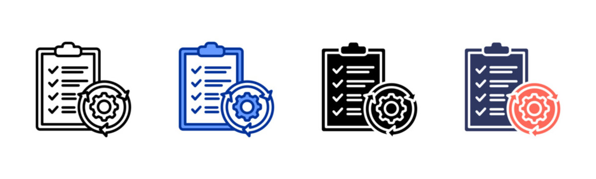 Continuity Planning icon set multiple style collection