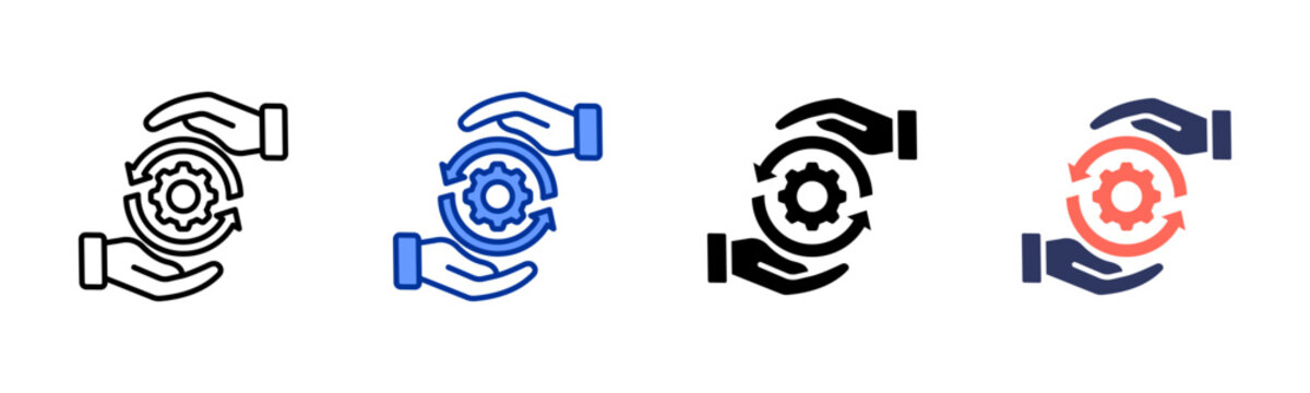 Change Management icon set multiple style collection