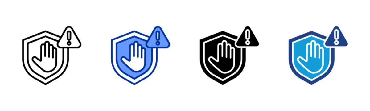 Risk Prevention icon set multiple style collection