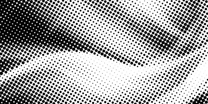 Background with irregular, chaotic dots, points, circle. Abstract monochrome pattern. Black and white color. Vector ilustration
