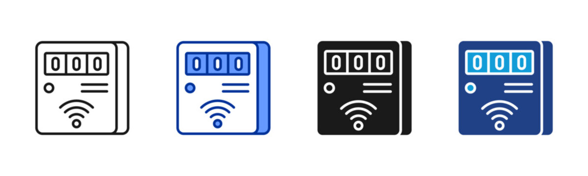 Smart Meter icon set multiple style collection