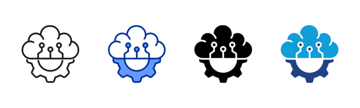 Cloud Computing icon set multiple style collection