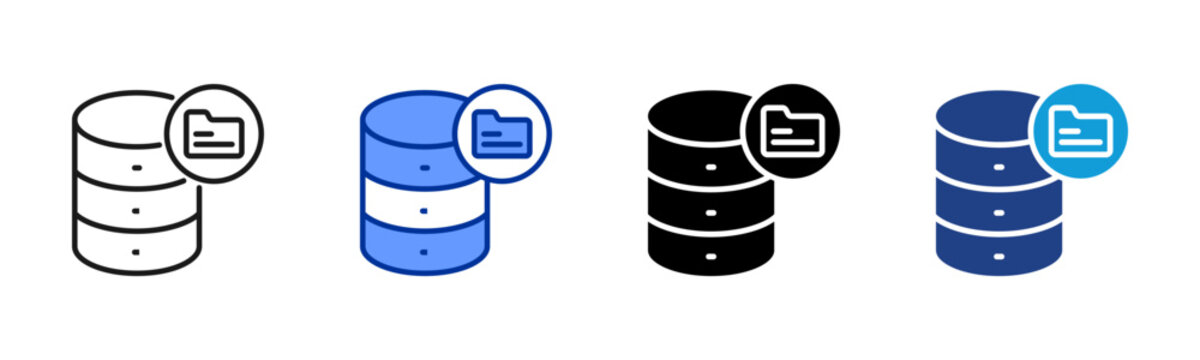 Data Storage icon set multiple style collection