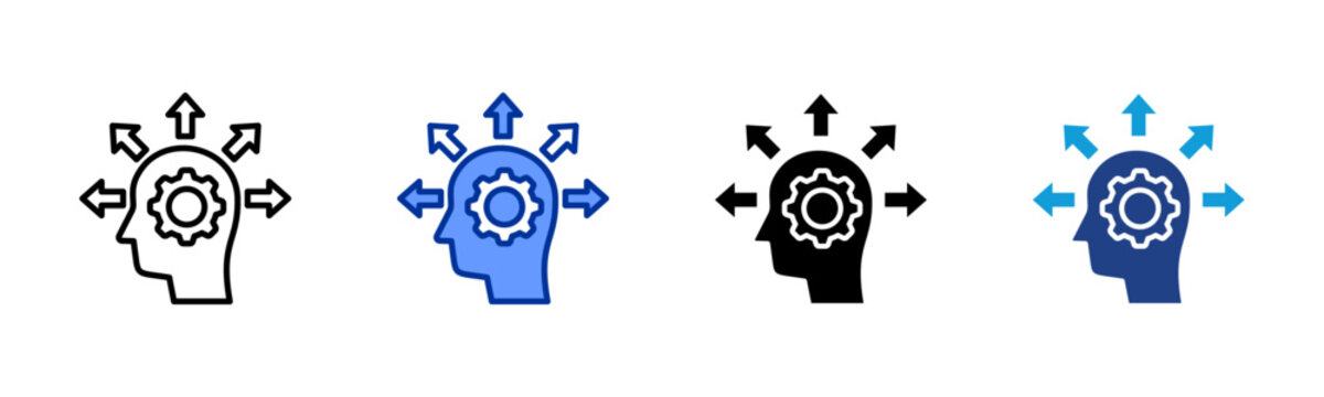 Skill Development icon set multiple style collection