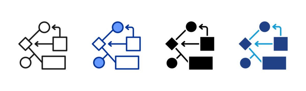 Logical Flow icon set multiple style collection