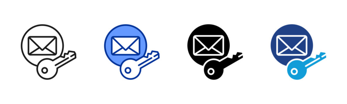 Key Message icon set multiple style collection