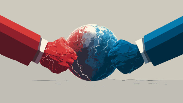 Political Tension and Global Power Struggle Concept Illustration