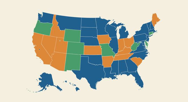 United States Map Illustration.