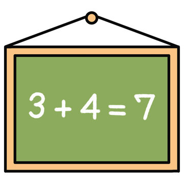 cartoon illustration of a blackboard with numbers written in chalk 