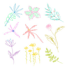 Kids abstract doodle png stickers, colorful hand drawn design on transparent background