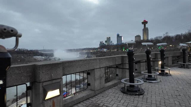 Viewfinder at Niagara Falls Showing the Falls From the Walkway