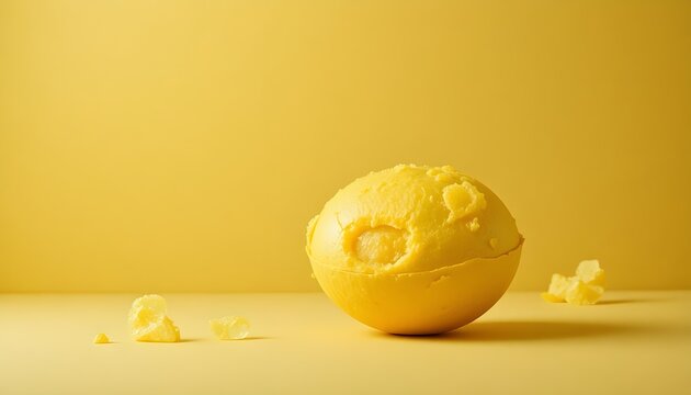 Yellow object pastel background softbox bright light