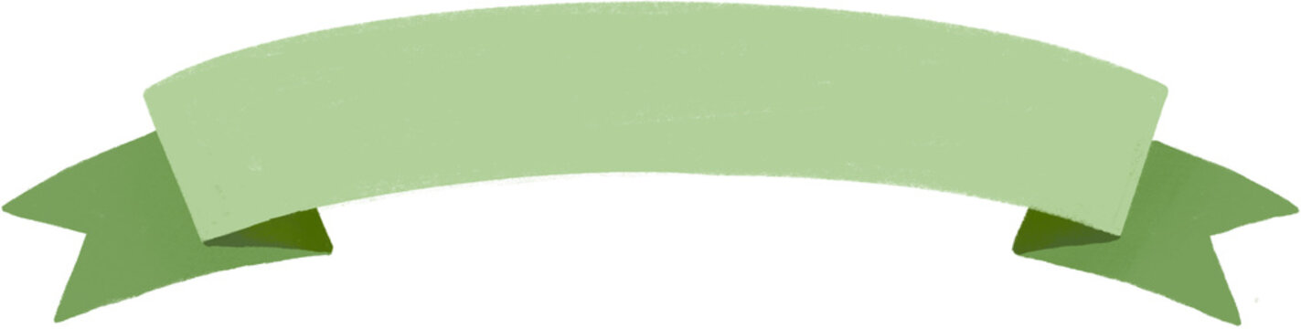 hand-drawn ribbon banner graphic in mint green color