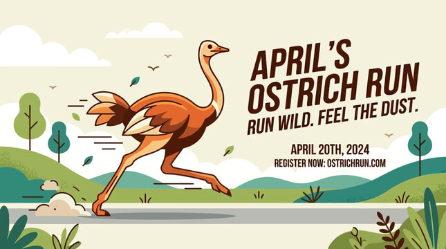 April's Ostrich Run Race Event Banner