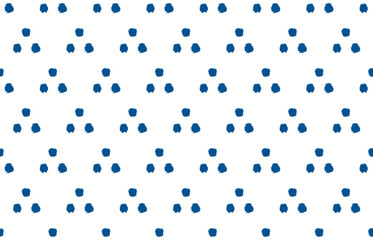 Hand-drawn polka dot seamless pattern - navy blue on white background © YOHAKU ZUAN