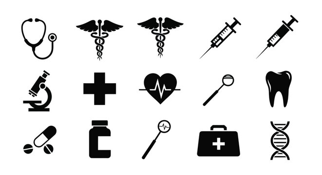 Collection of various musical notes and symbols in black on a white background