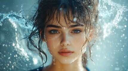 Mysterious Woman Emerging from Water.