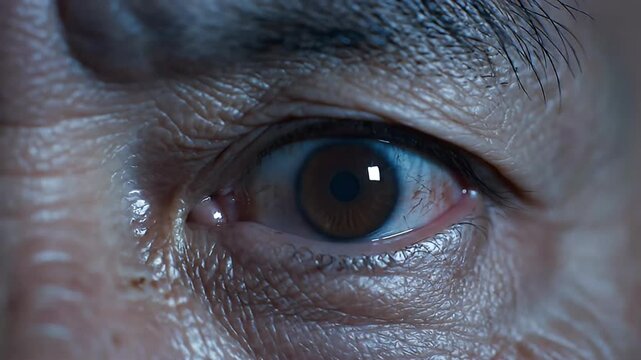 Extreme Close Up of Wide Open Human Eye with Shocked Expression