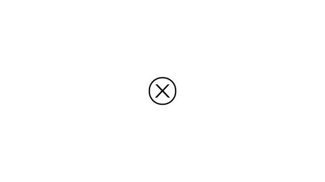 minimal close icon button animation with smooth circular outline ui motion graphics.