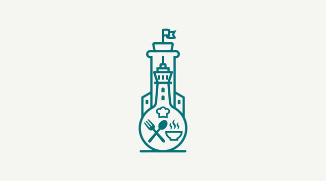 Minimalist Lighthouse Kitchen Logo