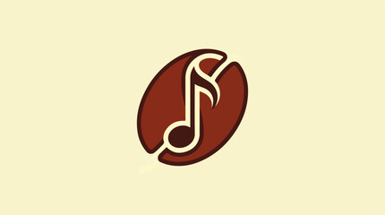 Fototapeta premium Brown Music Note Coffee Bean.
